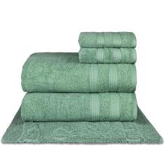 Imagem de Jogo de Toalhas Fio Penteado Extra Macia 5 Peças - Comfort (Verde)