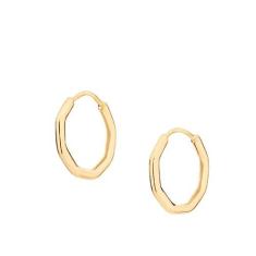 Imagem de Brinco argola geométrica folheado a ouro Rommanel med 1,6 cm