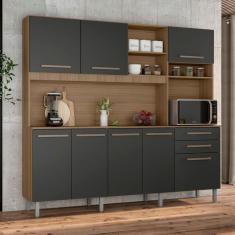 Imagem de Armario de Cozinha Futura de 213cm de largura com 8 portas e 2 gavetas - Madine