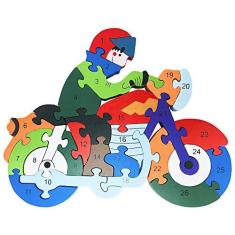 Imagem de Quebra Cabeça Infantil 3D Madeira MDF Alfabeto 26 Peças Moto Toy Mix