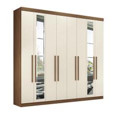 Imagem de Guarda Roupas 8 Portas E 4 Gavetas Com Espelho Master New Santos Andirá Jatoba-areia