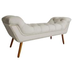 Imagem de Recamier Calçadeira Estofado Sienna Solteiro 90 Cm Suede Bege - LM DEC