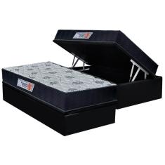 Imagem de Cama Box Baú Solteiro: Colchão Anatômico Orthoflex Sogni Unic Face + Base crc Courano Black (88x188)