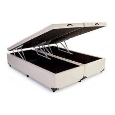 Imagem de Base Box Baú Casal Bipartido Sintético Branco - 138x188x35 - DMHOPE7
