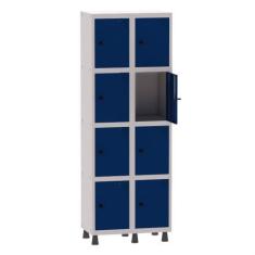 Imagem de Armário Guarda Volume Locker Roupeiro 2 Vãos 8 Portas Aço GRP502/8 Cin