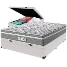 Imagem de Cama Box Baú e Colchão Evolution Molas Ensacadas Casal Probel,  Branco