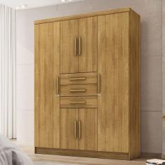 Imagem de Guarda-Roupa Casal Taurus 6 Portas 3 Gavetas Natural - Pnr Móveis