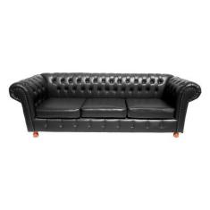 Imagem de Dois Sofás Chesterfield Capitone Luis XV - Corano Preto 2M / Decoração