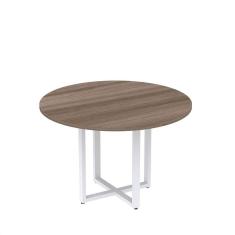 Imagem de Mesa de Reunião Redonda 100cm MRR1100P25TUB Walnut/Branco