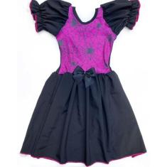 Imagem de Vestido Moda Halloween Fantasia Aranha Roxa Moda Infantil Menina-Ana F
