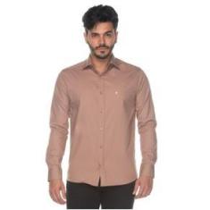 Imagem de Camisa Social ML Teodoro Slim Masculina Algodão Lisa Luxo
