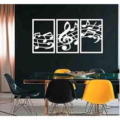 Imagem de Quadro Decorativo Notas Musicais 3mm Vazado - Mdf Cor: