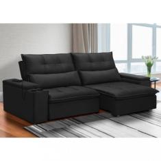 Imagem de Sofá 3 Lugares Retrátil Reclinável Com Usb Veludo 230cm Munique Fergui