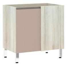 Imagem de Balcão Sem Tampo Canto Reto Luciane 80cm Luci Legno Crem e Connect