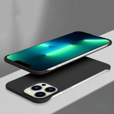 Imagem de Capa de telefone rígida ultrafina sem moldura para PC à prova de choque para iPhone 14 13 12 Mini 11 Pro Max X XR XS SE 2022 7 8 Plus Capa traseira fina, preta, para iPhone 11