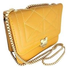 Imagem de Bolsa Glamour Transversal Tiracolo Alça Corrente Feminina-Feminino