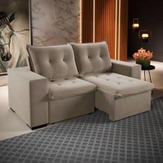 Imagem de Sofá 3 Lugares Arsenal Retrátil e Reclinável Perola - Viero Móveis