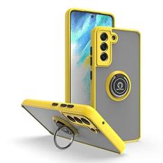 Imagem de Capa de telefone anti-queda fosca com anel magnético para Samsung Galaxy S22 Ultra S21FE S20 S8 S9 S10 Plus Note 20 10 9 8 A03 capa de suporte, amarelo, para Samsung Note 8