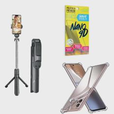Imagem de Kit Tripé de Selfie + Capinha Motorola E22 + Película 9D