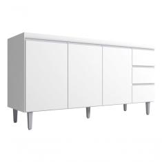 Imagem de Balcão P Pia Andreia Branco 150cm 3 Portas 3 Gavetas Ajl Branco