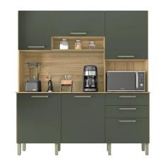 Imagem de Armário De Cozinha Compacta 6 Portas E 2 Gavetas 180cm Dali Freijó-real - Pallazio