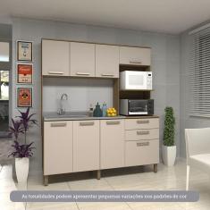 Imagem de Cozinha Compacta 8 Portas E 2 Gavetas Luciane Móveis Carvalho Cinnamon