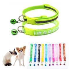 Imagem de Coleira para filhotes de cachorro com sino, fivela de metal de nylon refletivo, coleira para gatos com sinos para PP XXS minúscula xícara de chá, cães de estimação, meninas, gatinhos, meninos,
