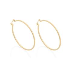 Imagem de Brinco Rommanel Banhado Ouro Argola Fina Lisa 522900