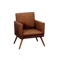 Imagem de Poltrona Nina Com Roda Pé Para Sala de Estar Sued Marrom Aradecor