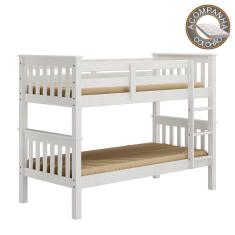 Imagem de Beliche 100% Madeira Maciça 730B Branco Piratini Com Colchão Ortobom