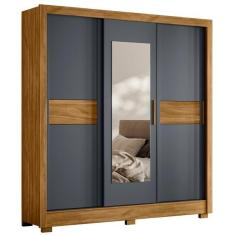 Imagem de Guarda Roupa Casal Bahamas Espelho 3 Portas De Correr Freij