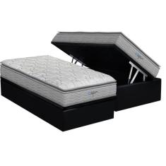 Imagem de Cama Box Baú Solteiro: Colchão Anatômico Probel D45 Guarda Costas PróExtreme Plus + Base CRC Suede Black (88x188)
