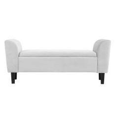 Imagem de Recamier Bau Malibu 1,60M Suede Branco - Inova Decor - Inova Decoraçõe