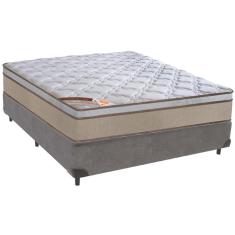 Imagem de Cama Box Cinza e Colchão Revolution Tecnopedic Molas Casal Castor