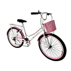 Imagem de Bicicleta aro 26 retrô tipo ceci com cesta 6 marchas mary
