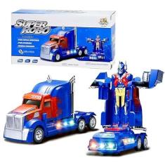 Imagem de Caminhão Bate e Volta Transforma em Robô Optimus Som e Luz