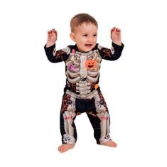 Imagem de Fantasia Halloween Bebê Menino Infantil Esqueletinho Baby - Fantasias 