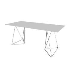 Imagem de Escrivaninha Bela Vista Cavalete Tampo Branco Base Ferro Branco - Cor: Branco