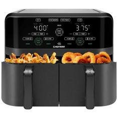 Imagem de Fritadeira Elétrica Airfryer Com 2 Cestos De 3L E Painel De Controle Digital, 110V 1700W, Chefman, Preto