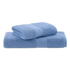 Imagem de Jogo de Toalhas Buddemeyer Fio Penteado Canelado Gigante 2 Peças, Azul