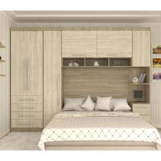 Imagem de Guarda Roupa Dormitório Modulado Master Casal 1,58 m Queen - Avelã Rústico e Ártico Rústico - Luciane M02