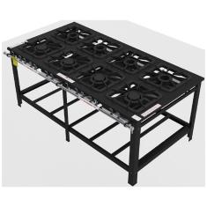 Imagem de Fogão Industrial Gastromaq 8 Bocas Mistas Linha Encosto FG408EM
