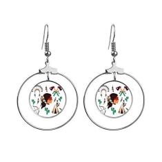 Imagem de Brincos indianos tradicionais americanos Primitive Tribe pendentes Joias Círculo Gota