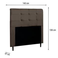 Imagem de Cabeceira Luna Casal 140 Cm Sued Marrom- Italian Flex