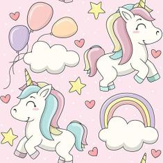 Imagem de Papel de Parede Unicórnios Fofos