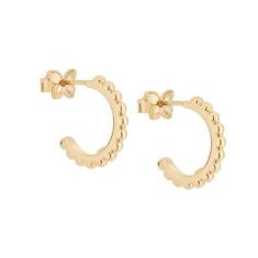 Imagem de Brinco Rommanel Banhado Ouro Meia Argola Com Esferas 526374