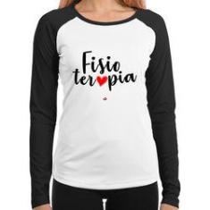 Imagem de Baby Look Raglan Fisioterapia Por Amor Manga Longa - Foca Na Moda