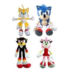 Imagem de Pelúcias Sonic, Tails, Amy e Shadow - 04 Personagens