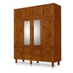 Imagem de Guarda Roupa Vintage Com Espelho Casal Castanho Chicago 104 - Cor: Marrom