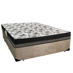 Imagem de Cama Box Casal Suede + Colchão Ortobom Iso Dupla Face 138X188x60 Bege